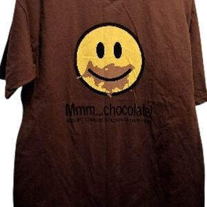 Vintage Crazy Shirts Brown Smiley Face T-Shirt Large